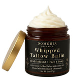 Domoria Organics unscented tallow balm in a jar, soothing dry skin for sensitive users