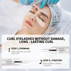 DONG RHYME perm lotion 1 bottle showing gentle lash lifting formula.