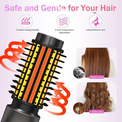 Dongxw multifunctional styling tool showcases 3-in-1 versatility for straight, curled, and brushed looks.