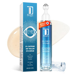 Dongyu Eye Cream blue packaging close-up for a refreshed morning look.
