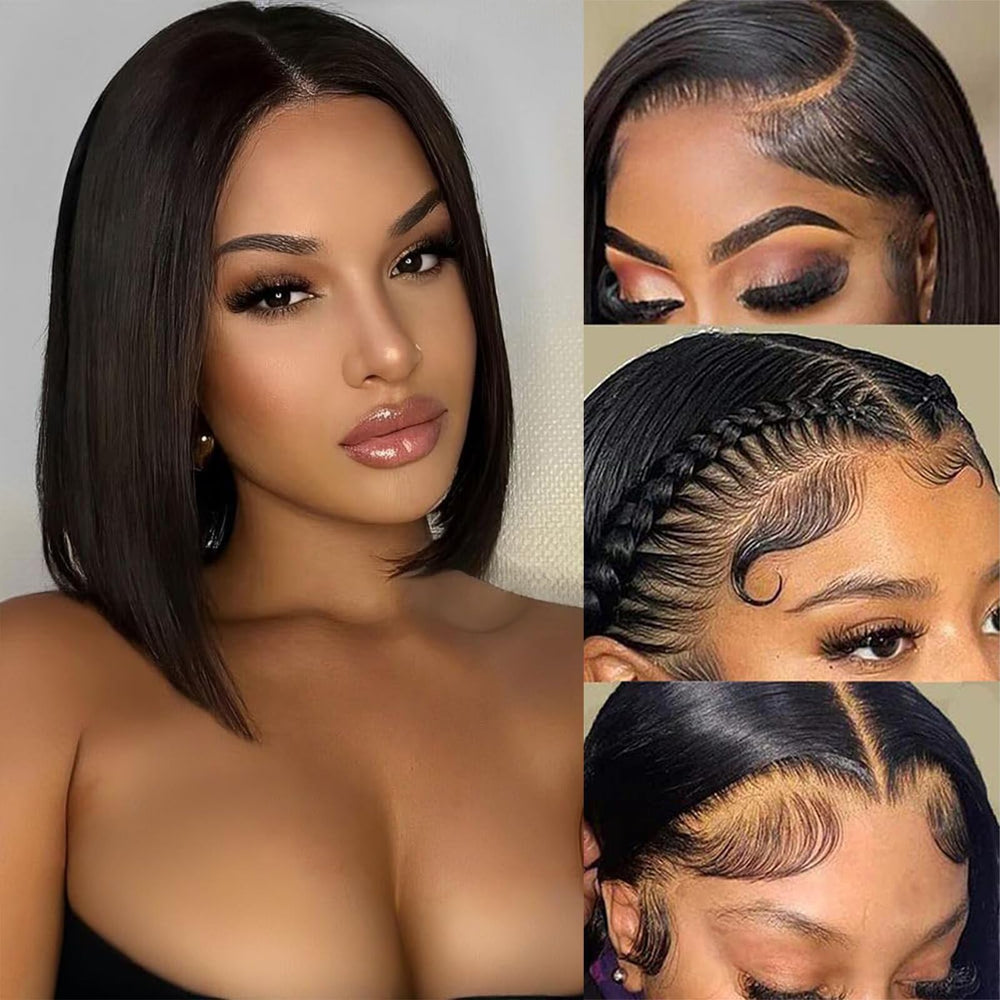 DONXUE Bob wig with 13x4 lace front showing a natural hairline for a seamless look.