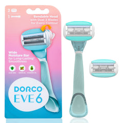 Dorco Eve 6 razor handle with ergonomic grip for precise control.