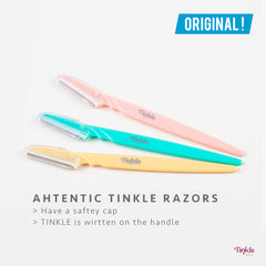 DORCO Tinkle with protective stainless steel cover protects sensitive skin during use.