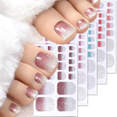 Dornail gradient toe nail stickers with glitter finish for quick style upgrade.