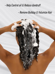 DORPANG Refresh Shampoo hair lather demonstrates root volume and fullness