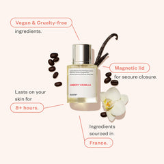 Dossier Ambery Vanilla cap detail with premium finish and brand charm