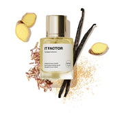 Dossier It Factor bottle front view for long-lasting unisex fragrance.