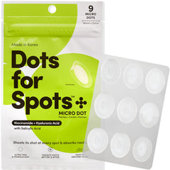 Dots for Spots patch packaging showing micro darts for targeted delivery