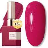 Double Rhythm 15ml gel nail polish bottle in red pink for at-home color.