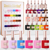 Double Rhythm 28Pcs gel polish bottles display a complete at-home manicure kit.