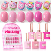 Double Rhythm 6pcs gel polish set displayed for a cohesive manicure color.