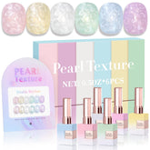 Double Rhythm gel polish set in pearl pink swatch for long-lasting color at home