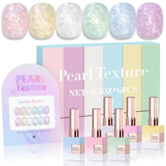 Double Rhythm gel polish set in pearl pink swatch for long-lasting color at home