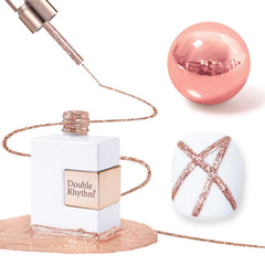 Double Rhythm Bronze Mirror Gel bottle shows metallic shimmer for bold nails.