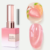 Double Rhythm cat-eye bottle with magnet shows dramatic magnetic shift for chic nails.