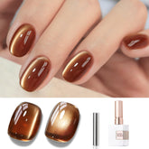 Double Rhythm Cat Eye Gel Polish bottle and magnet for magnetic nail art at home.