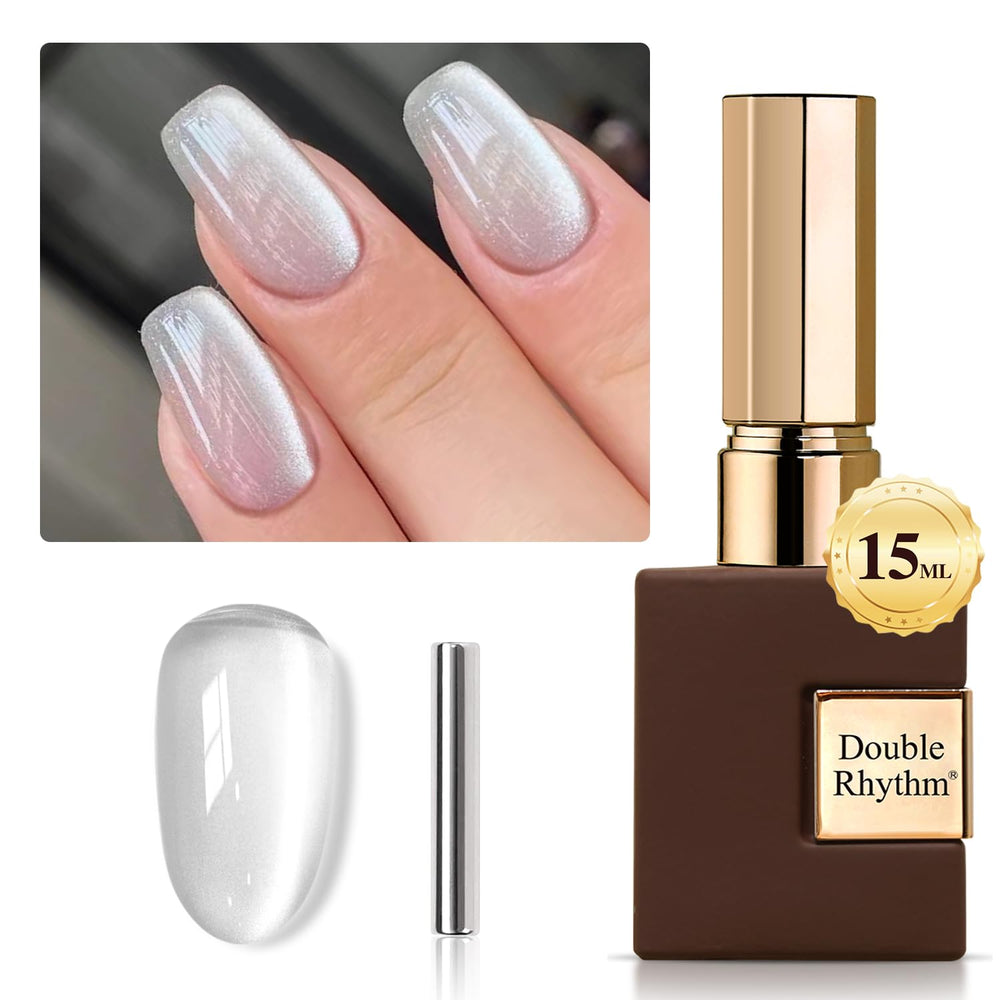 Double Rhythm cat-eye gel polish with magnet for multidimensional shimmer.