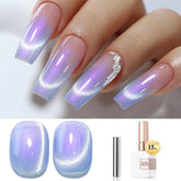 Double Rhythm cat eye gel polish kit with magnet tool for magnetic nail art at home.