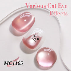 Double Rhythm Amethyst gel polish adds shimmering cat eye holographic vibe