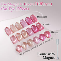 Double Rhythm Sapphire cat eye gel polish with magnetic depth for modern style