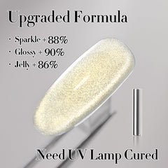 Double Rhythm sheer translucent shade on nails for delicate style.