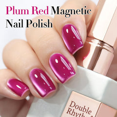 Double Rhythm Cat Eye Magnet Shimmer Violet 15ml demonstrates dynamic color shift with magnet.