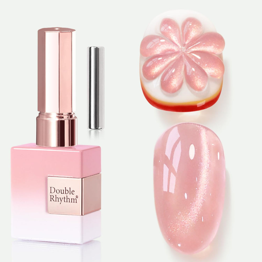 Double Rhythm cat-eye gel polish bottle with magnetic shift for salon-looking nails.