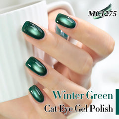 Holographic glitter swirl in Double Rhythm winter green polish