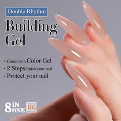 Double Rhythm gel polish with jewel attachment idea for nail art