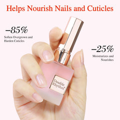 Double Rhythm Cuticle Oil hands close-up showing moisturized cuticles.