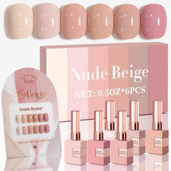 Double Rhythm gel polish 6pcs close-up bottle shows smooth pigment for at-home nails.