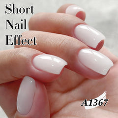 Double Rhythm milky white gel polish bottle close-up for flawless color application