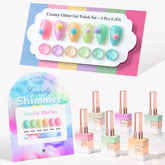 Double Rhythm glitter gel polish set color swatches show vibrant shimmer