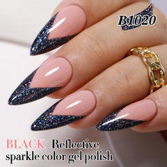 Double Rhythm glitter pigments closeup emphasizing vibrant reflective particles for dazzling nails