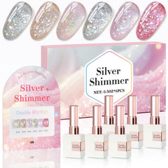 Double Rhythm gold bottle glitter polish for a radiant salon-style finish.
