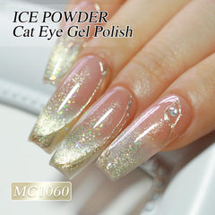 Double Rhythm holographic glitter shimmer demonstrates luminous nail art with depth.