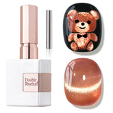 Double Rhythm Ice Glass Cat Eye polish with magnetic shimmer for chic at-home nails