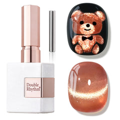Double Rhythm Ice Glass Cat Eye polish with magnetic shimmer for chic at-home nails