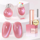 Double Rhythm Jelly Glass Cat Eye magnet close-up shows magnetic shimmer for dynamic nails