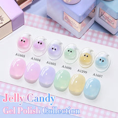 Double Rhythm jelly purple gel polish bottle offers bold manicure color.