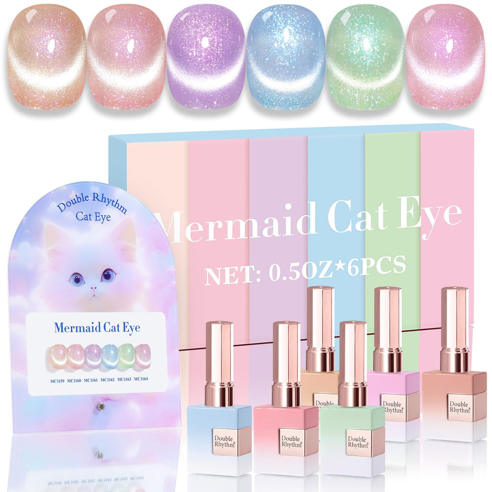 Double Rhythm kit Cat Eye avec bouteilles identiques de 15 ml pour manicure à domicile