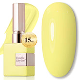 Double Rhythm light yellow gel polish bottle closed, ready for precise application