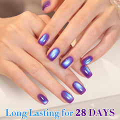 Double Rhythm magnetic cat-eye effect showing color shift in navy blue.