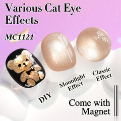 Double Rhythm magnet effect closeup showing cat-eye shift for dynamic nail design.