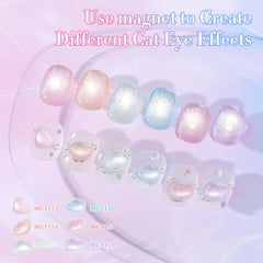 Double Rhythm magnetic holographic reflection image showcases eye-catching light-play on nails.