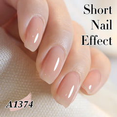 Double Rhythm milky pink bottle close-up highlighting jelly polish color