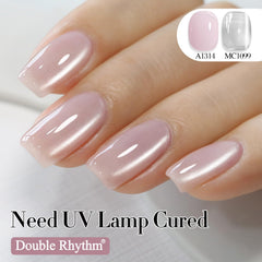Double Rhythm LED curing compatibility with base coat under lamp for perfect set.