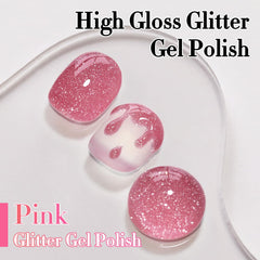 Double Rhythm nail art swatch displaying pearl shimmer and reflective finish.