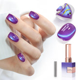 Double Rhythm navy blue cat eye polish with magnet for salon-like nails