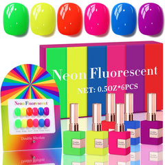 Double Rhythm neon green gel polish swatch for a long-lasting glossy manicure